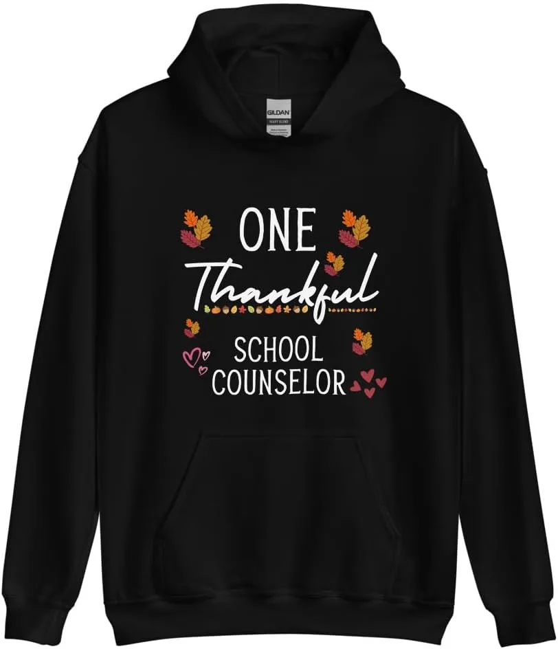Толстовка Thankful School Counselor | Юмористическая толстовка на День благодарения для школьного консультанта, унисекс Generic, черный