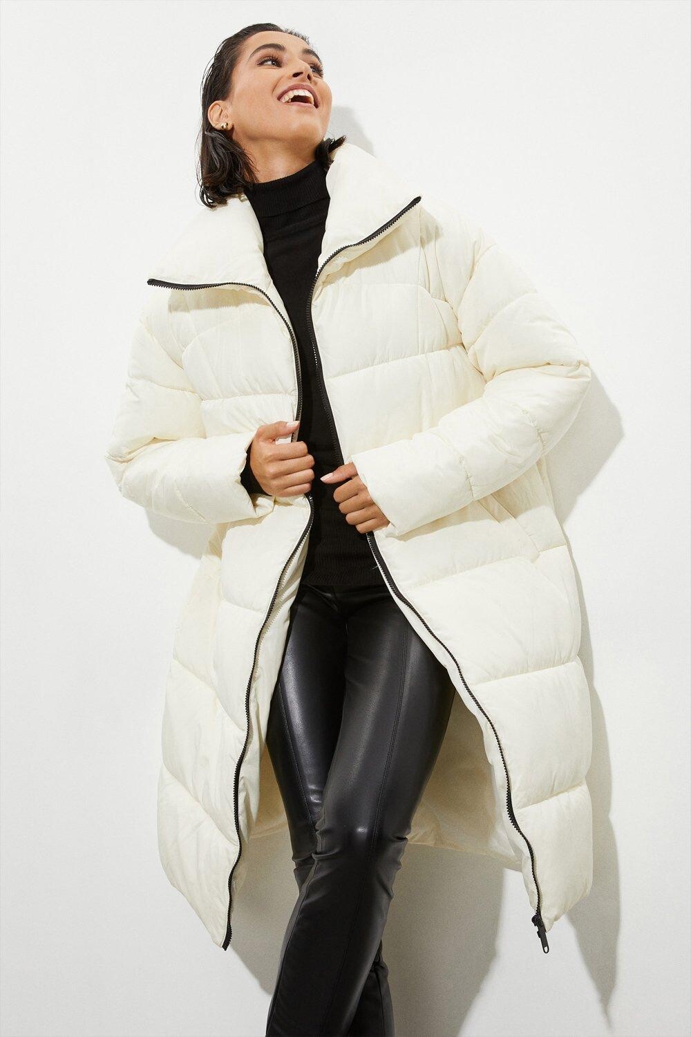 

Длинное пальто с высоким пухом Dorothy Perkins, белый