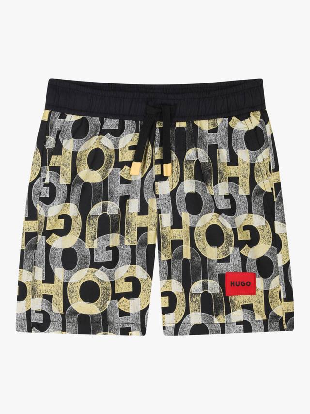 

Детские плавки с логотипом HUGO BOSS, Black/Yellow