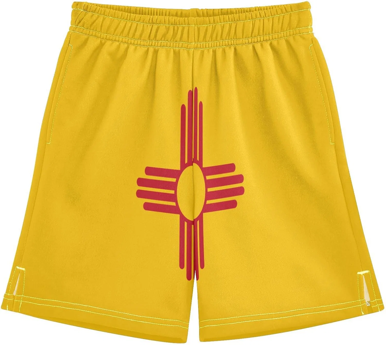 Шорты для мальчиков GuoChe Athletic Shorts, дышащие, с карманами, New Mexico State Flag