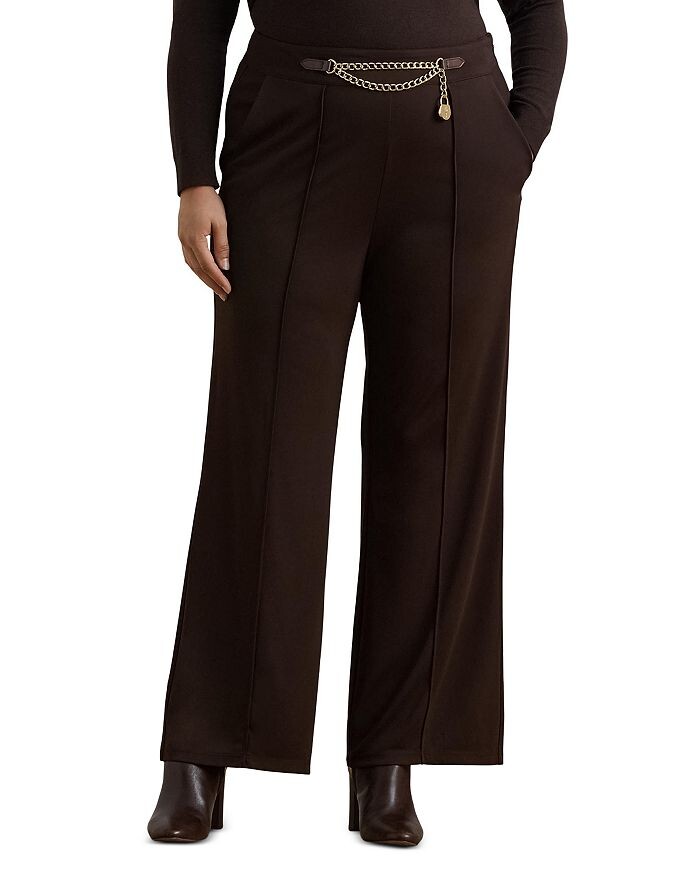

Широкие брюки Lauren Ralph Lauren Plus, коричневый