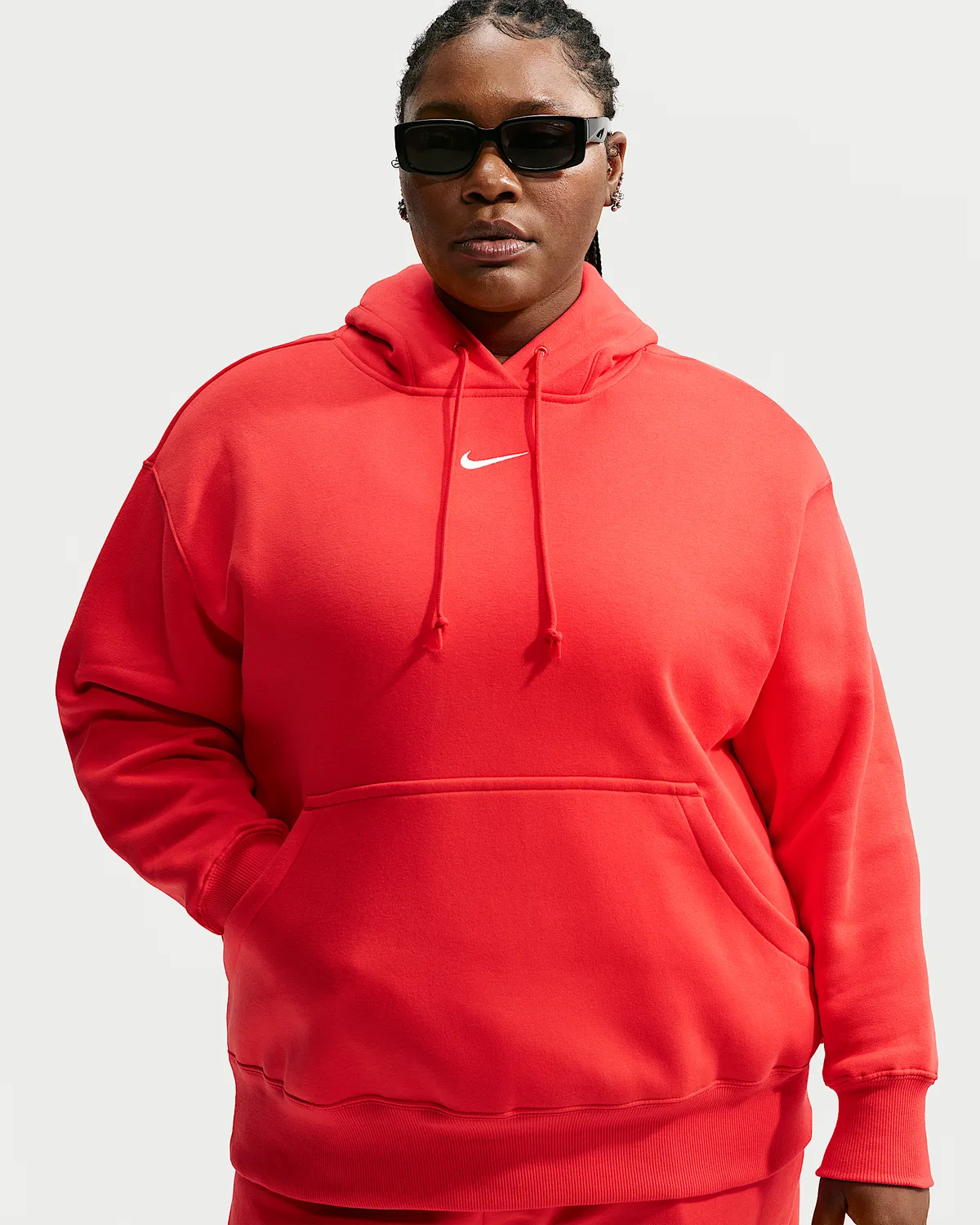 Женский оверсайз худи (большой размер) Nike Sportswear Phoenix Fleece, Light Crimson/Sail