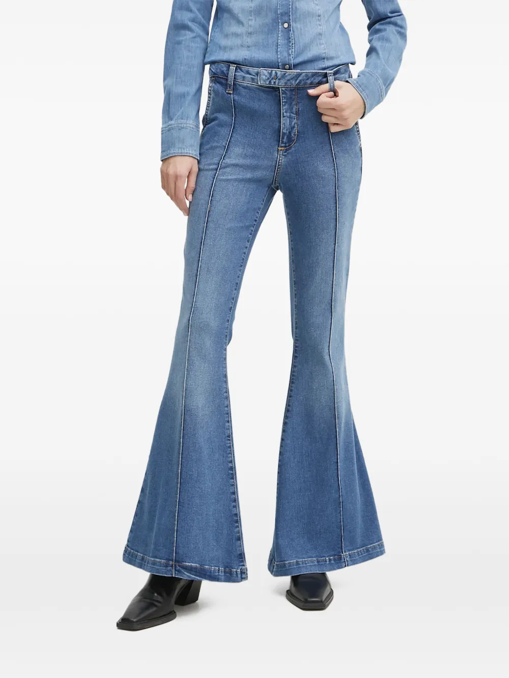 

Расклешенные джинсы со вставками LIU JO, синий