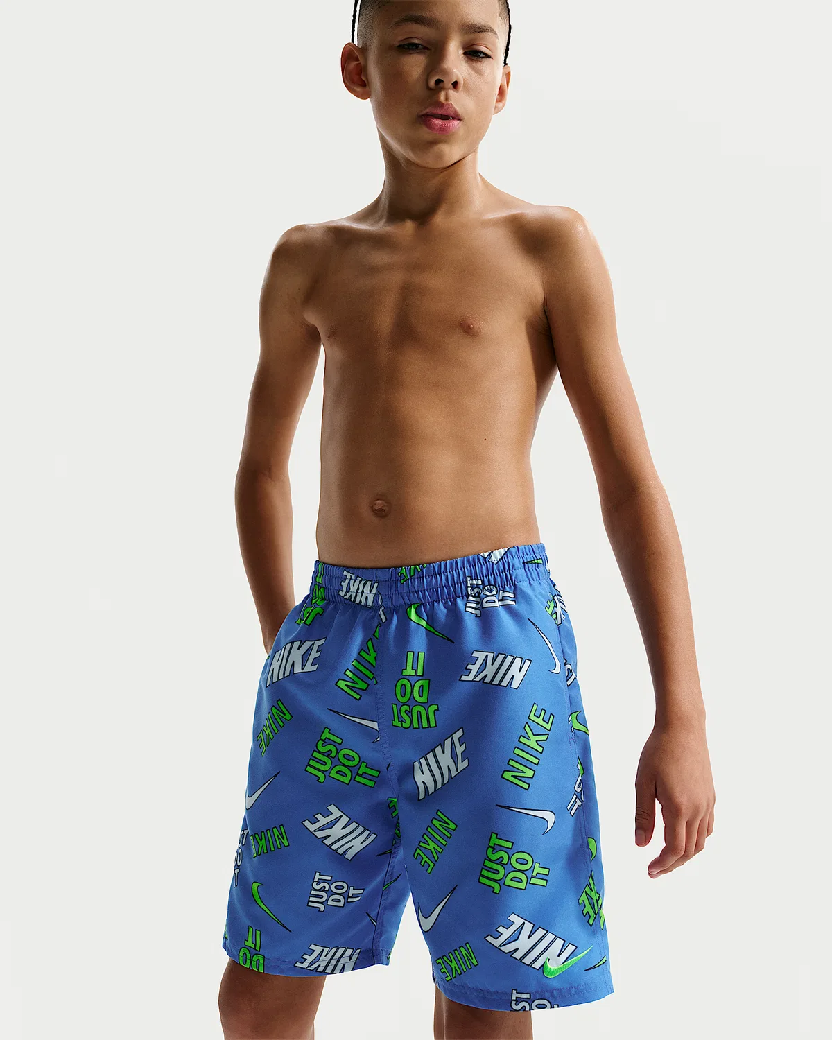 Детские (мальчиковые) плавки Nike Swim Breaker 7" с боксерской подкладкой, Blue Crystal — фото 2
