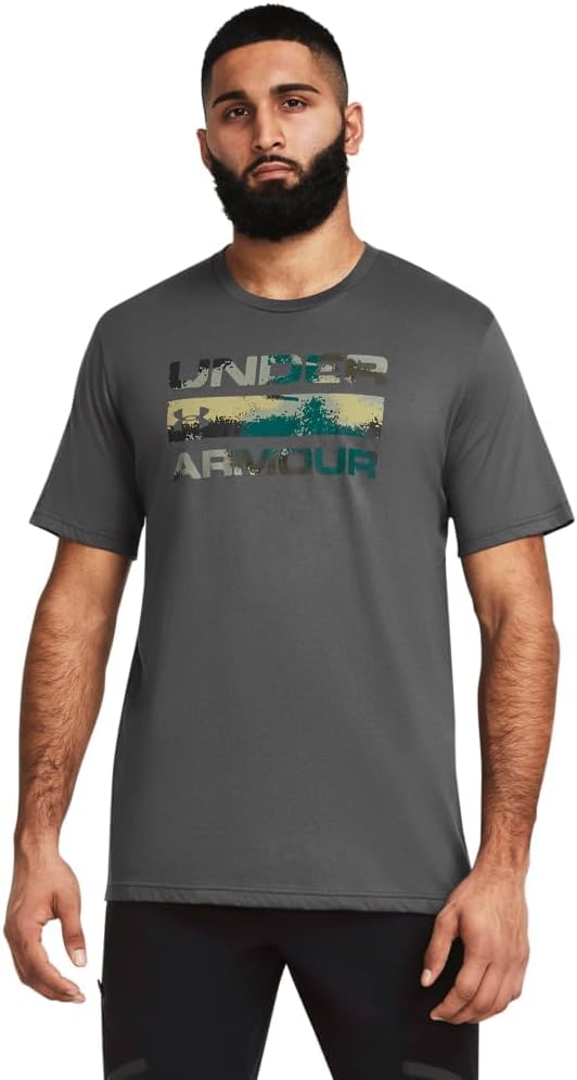 

Мужская футболка Under Armour с логотипом Stacked Fill, (025) Castlerock/Black, Черный, Мужская футболка Under Armour с логотипом Stacked Fill, (025) Castlerock/Black