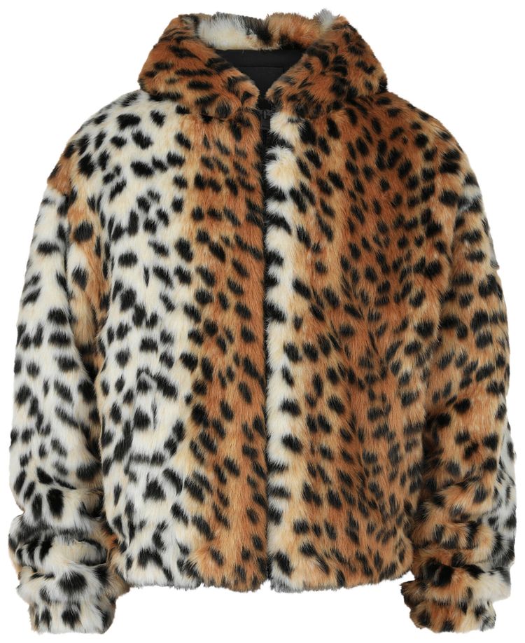 

Укороченная куртка-бомбер Givenchy с капюшоном из искусственного меха, бежево-коричневого цвета