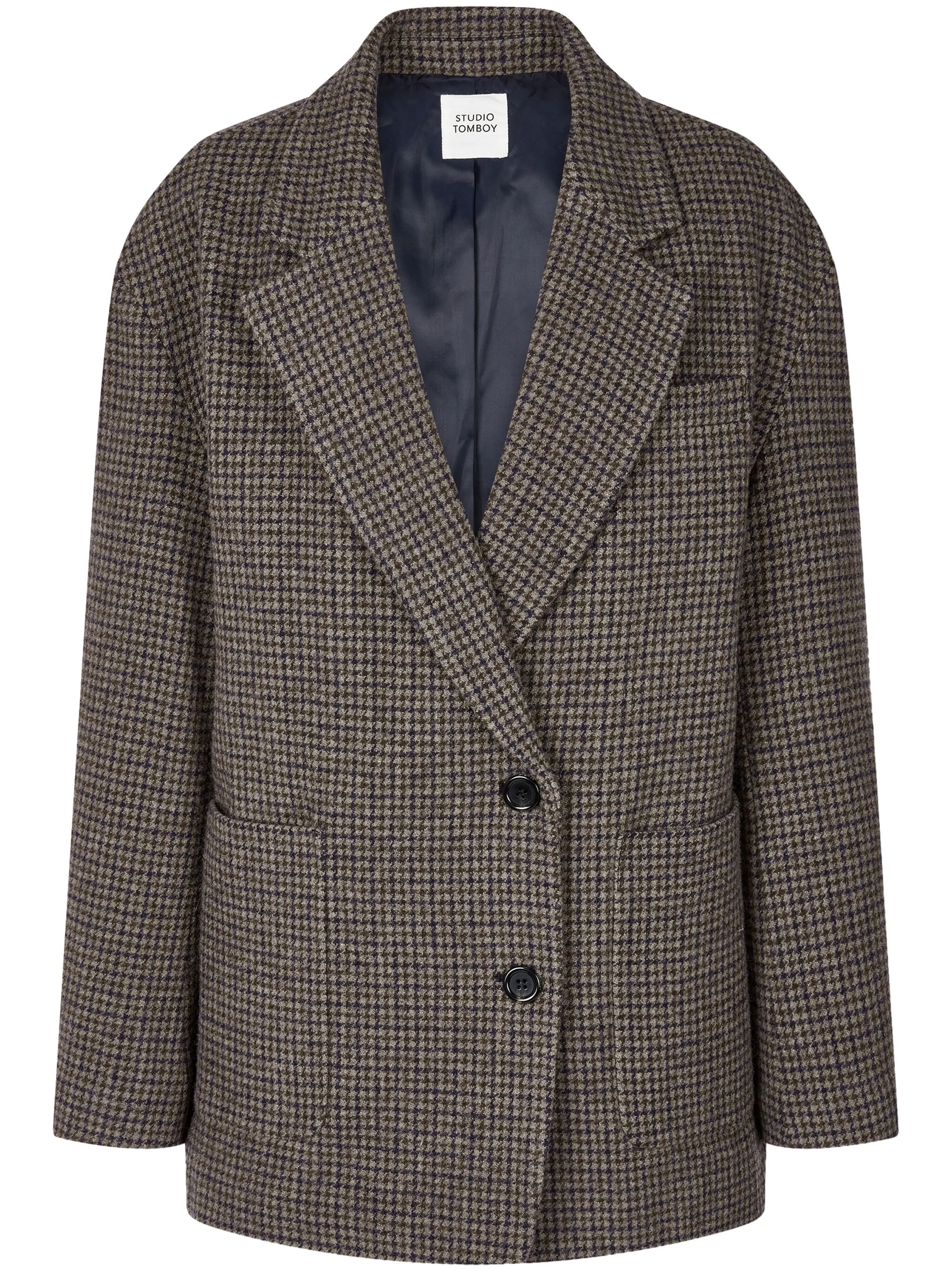 

Клетчатый пиджак Studio Tomboy, коричневый