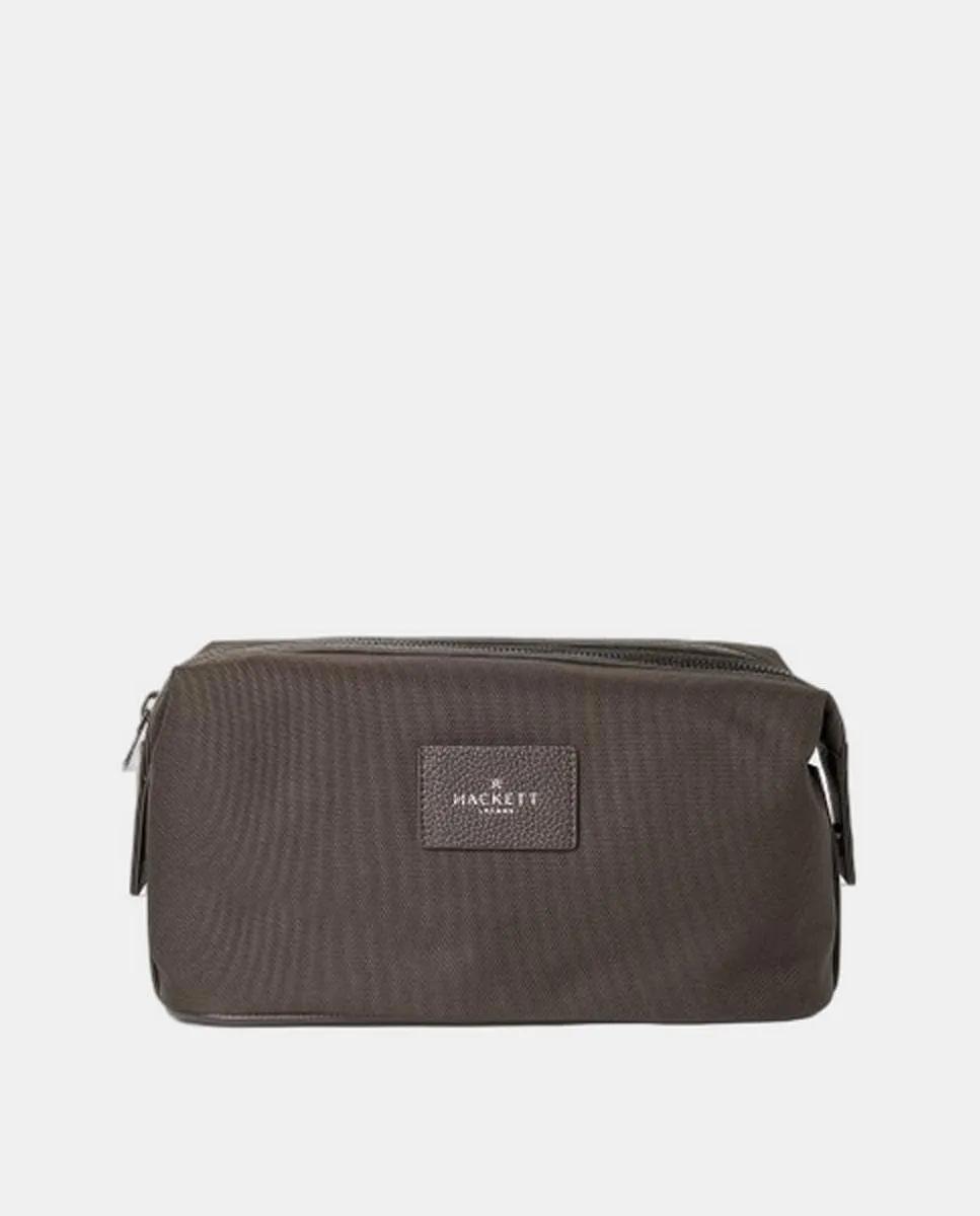 

Дорожная косметичка с кожаными деталями и логотипом для мужчин Hackett, коричневый