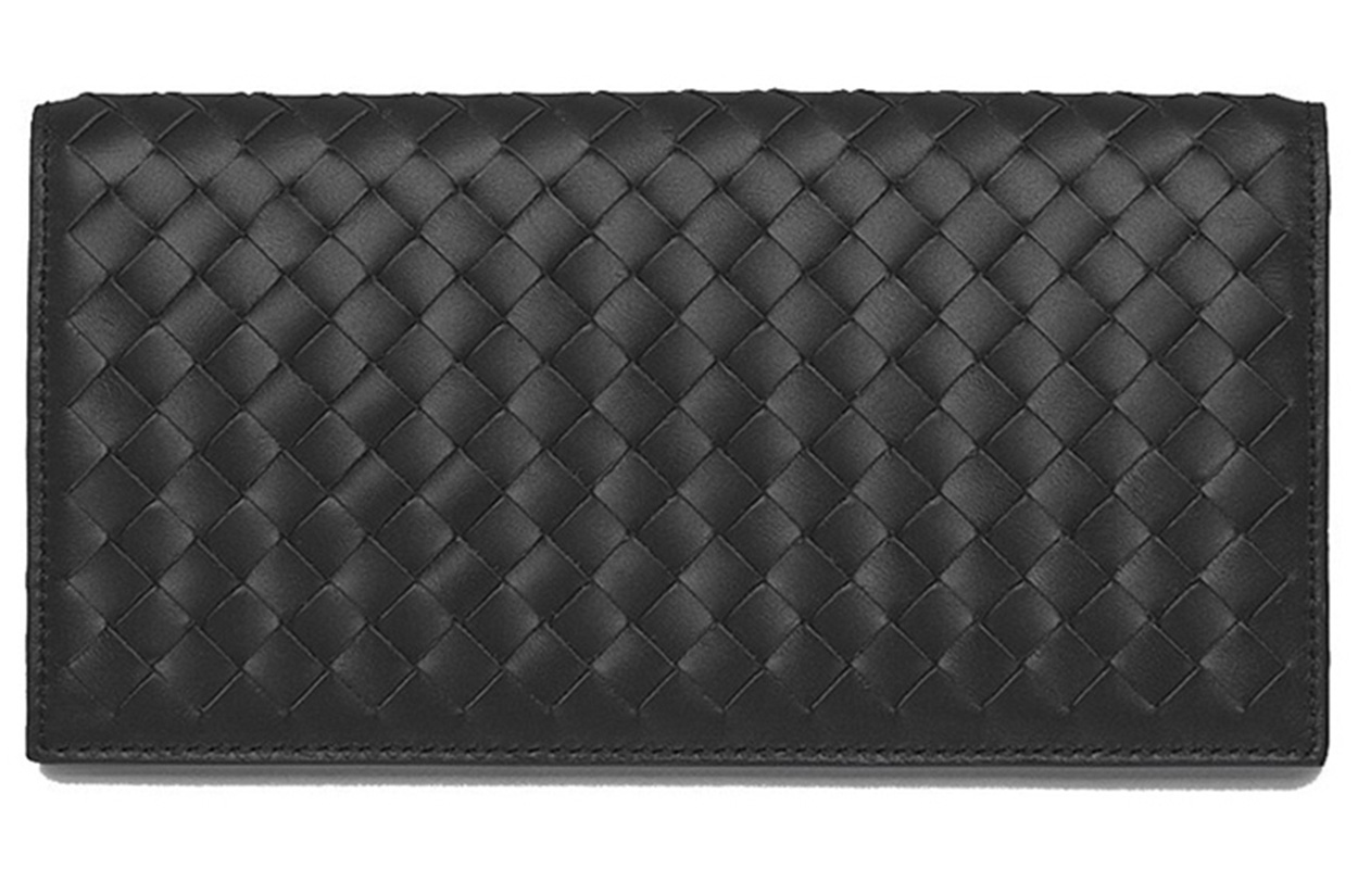 

Bottega Veneta Кожаный кошелек среднего размера мужской черный