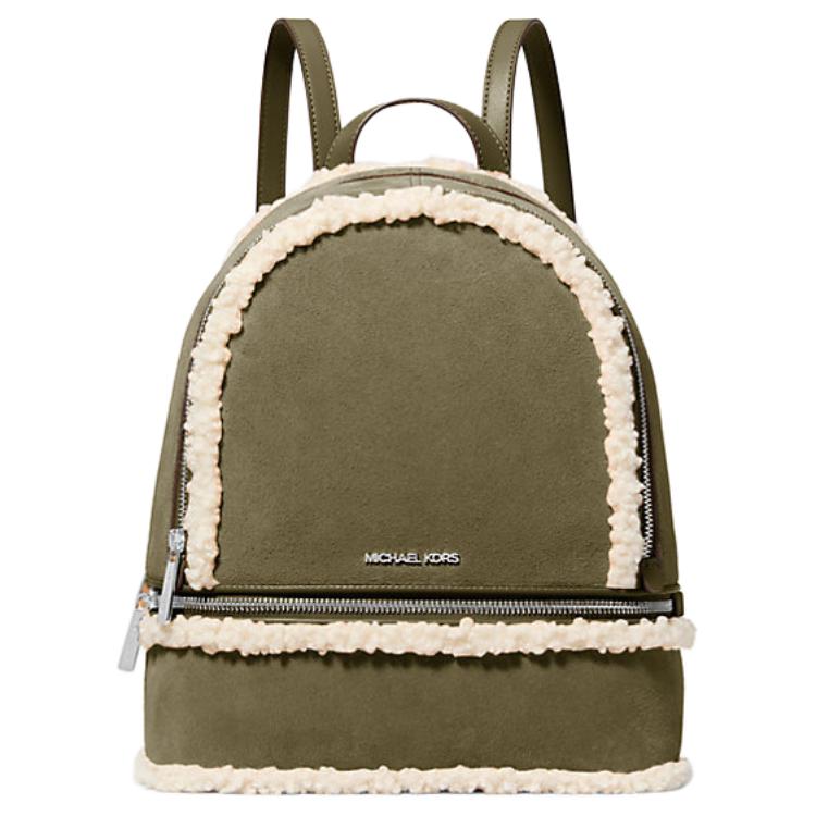 

MICHAEL KORS Рюкзак Rhea из замши и искусственной шерсти средний женский olive green и beige, Оливковый, MICHAEL KORS Рюкзак Rhea из замши и искусственной шерсти средний женский olive green и beige