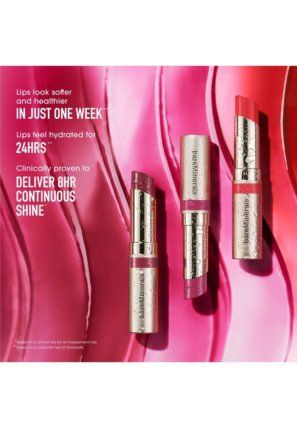 

Блеск для губ DEWY LIP GLOSS-BALM bareMinerals, фуксия