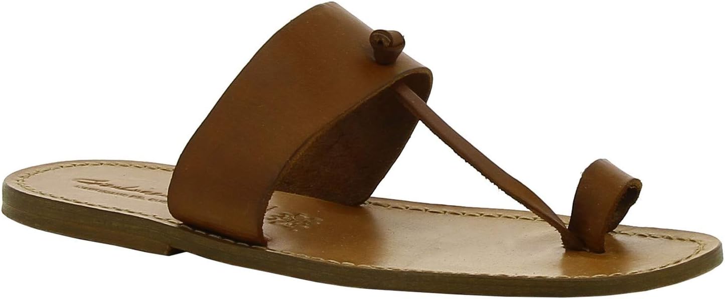 

Темно-коричневые кожаные сандалии ручной работы в Италии Gianluca - L'Artigiano Del Cuoio