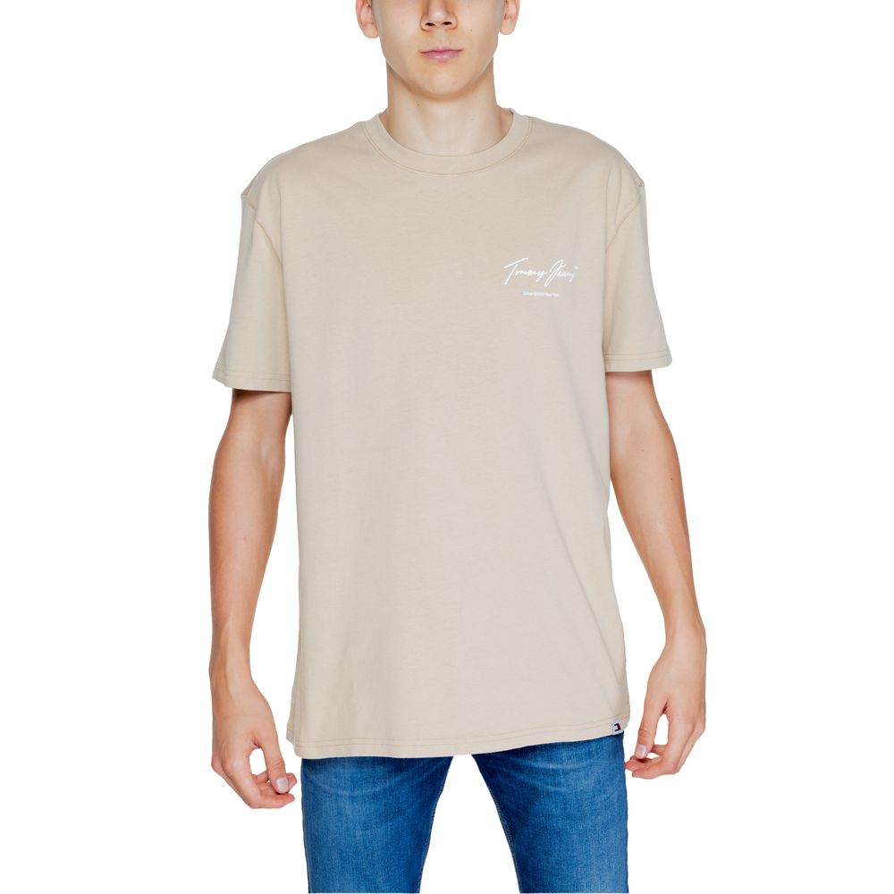 

Футболка из хлопка золотистого цвета Tommy Jeans