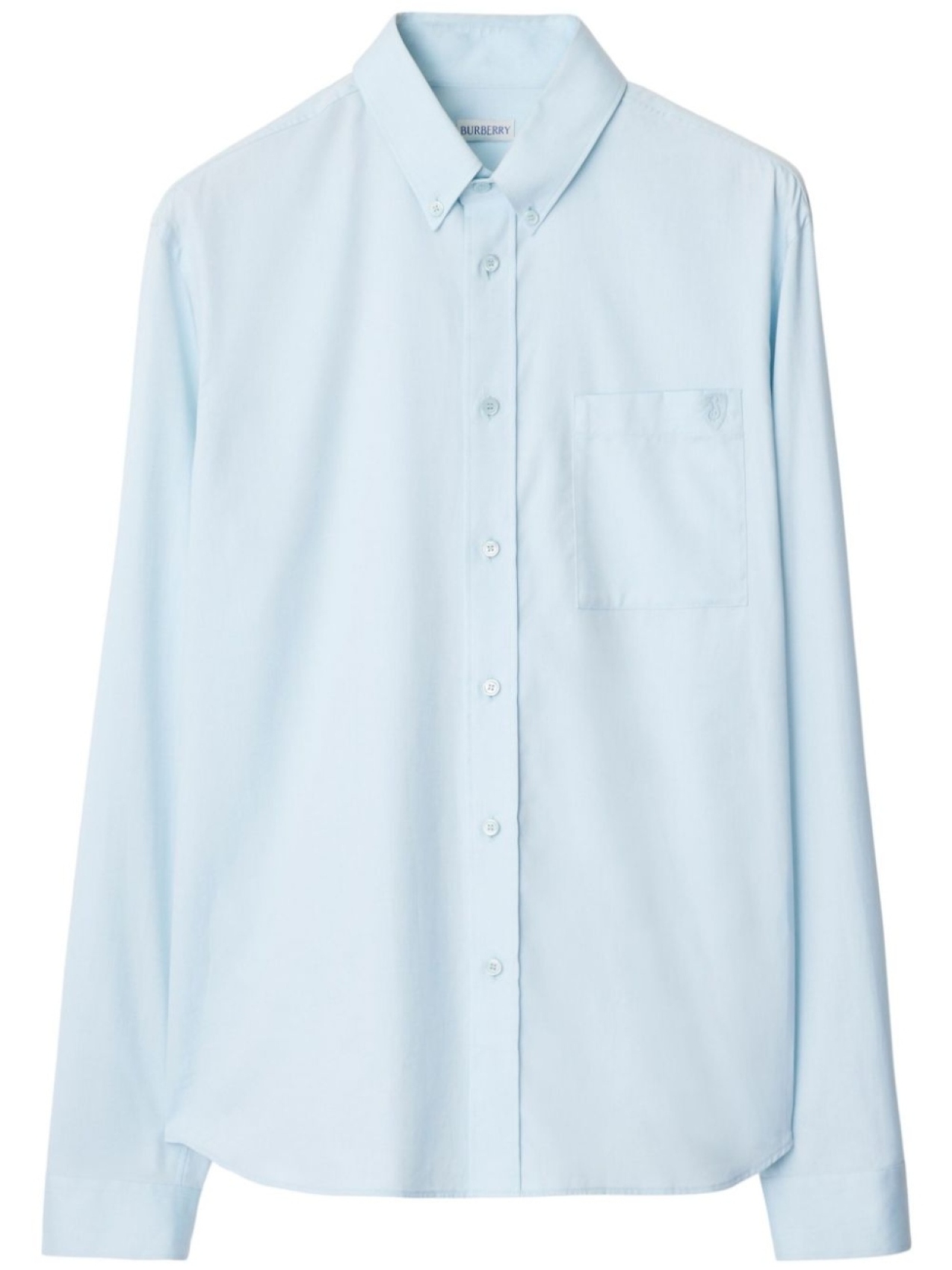 

Рубашка с вышитым логотипом Burberry, синий