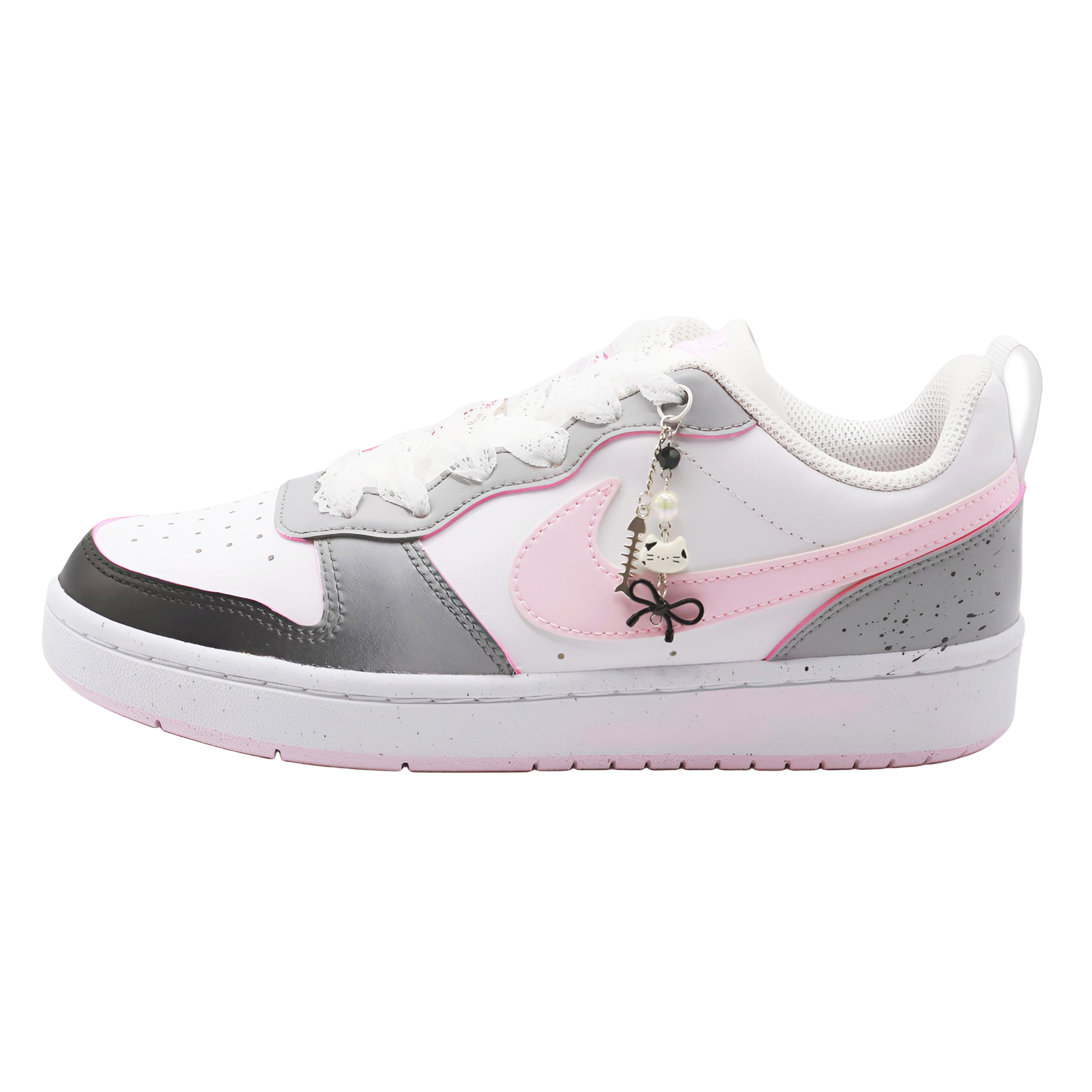 

Nike Низкие детские кроссовки для скейтбординга Court Borough Urban Chic Style Kitten, черные, градиентные, унисекс