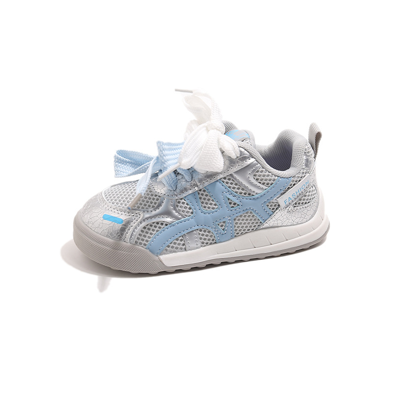 

Низкие детские повседневные кроссовки для детей от 3 до 7 лет Neon, серебро