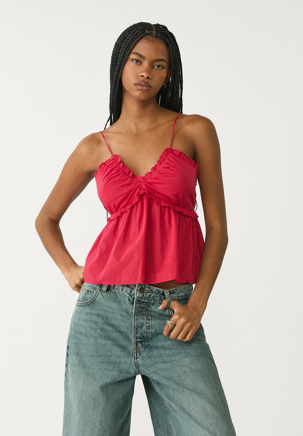 

Топ Stradivarius, цвет Mottled Dark Red