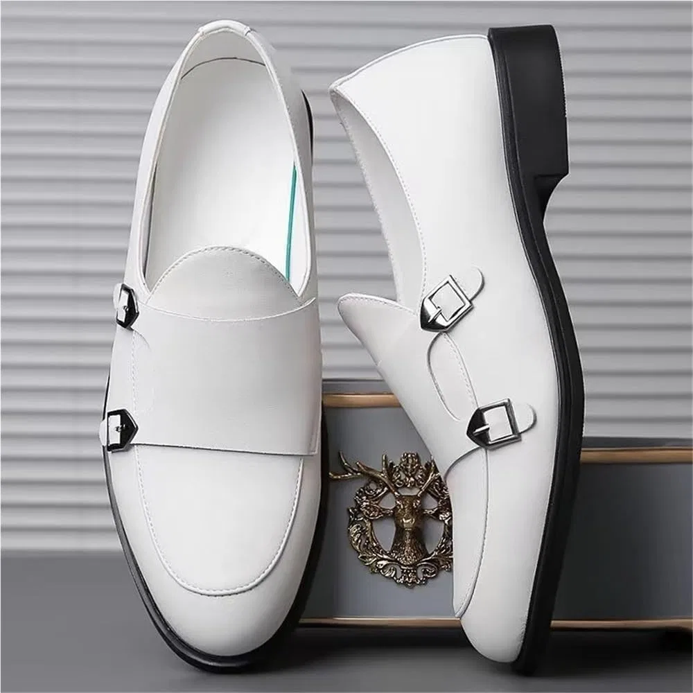 Лоферы кожаные белые, Loafers White DHFIRUFSHLO — фото 2
