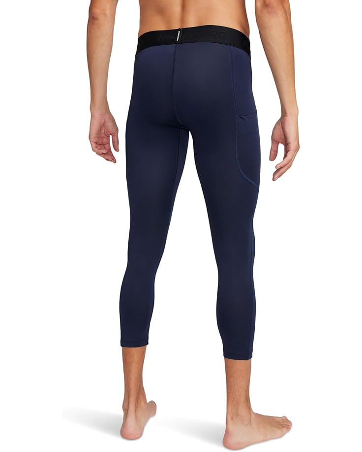Брюки Nike Pro Dri-FIT 3/4 Tights, цвет Obsidian/White — фото 2