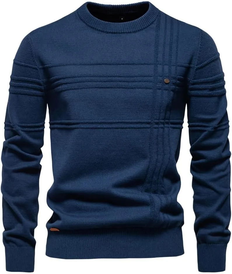 

Мужской свитер с круглым вырезом Regular Fit, длинный рукав, хлопок LUORUAN