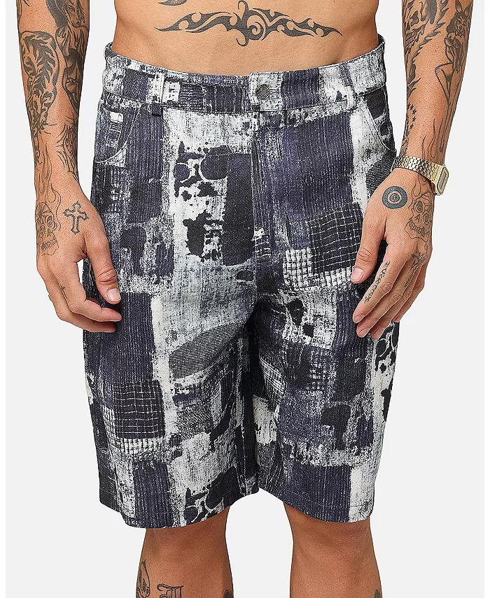

Мужские джинсовые шорты с принтом и заплатками Jorts XXIII, синий