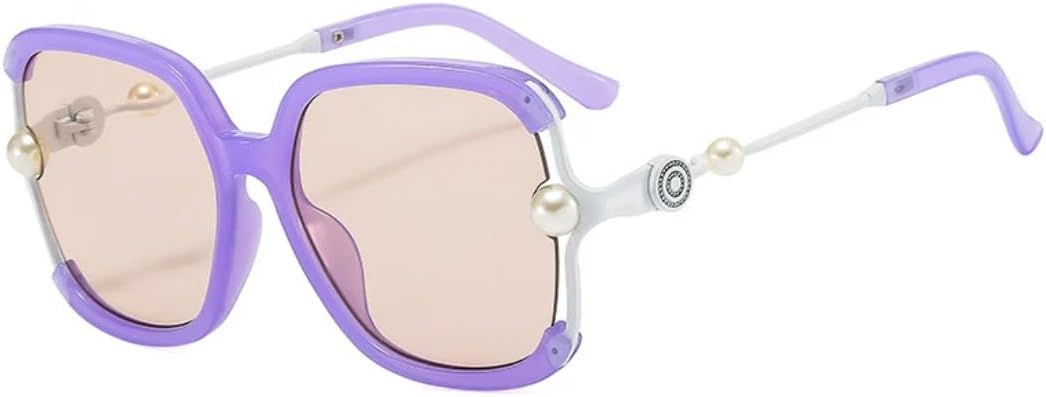 

Роскошные солнцезащитные очки в крупной оправе для женщин, модные винтажные, для путешествий, с жемчужным блеском, увеличенного размера, женские очки HHZZYVY, Purple Champagne