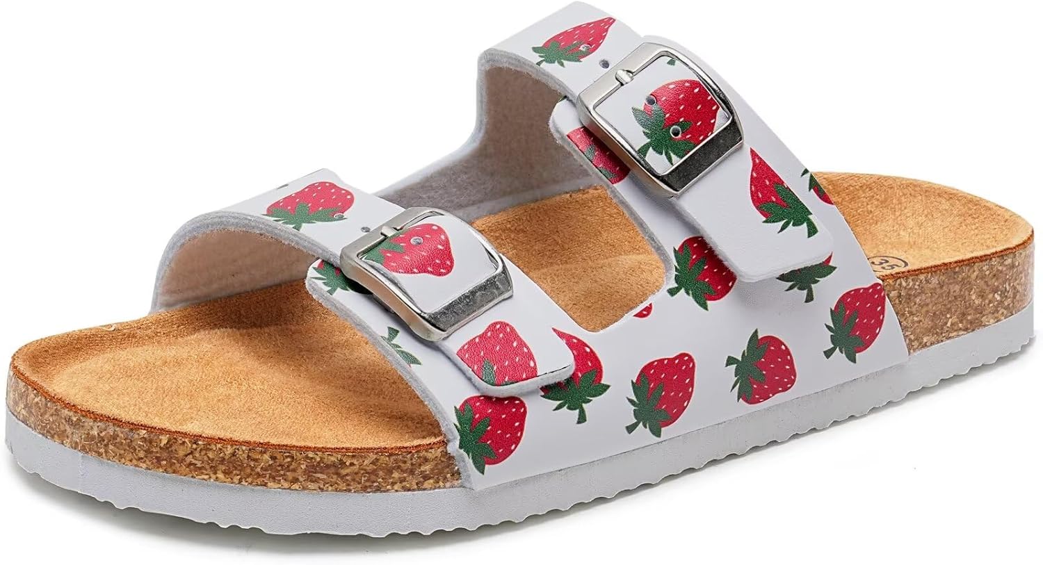 

Детские сандалии Torotto для мальчиков и девочек, шлепанцы на лето, противоскользящие, с пробковой подошвой и блестками, с регулируемыми ремешками для дома и улицы, Strawberry