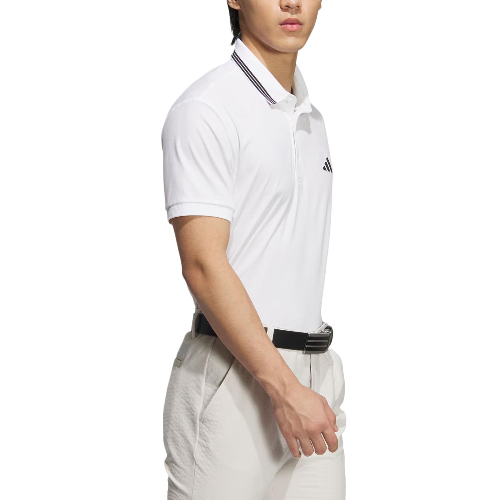 Adidas SHORT SLEEVE RIBBED Polo Shirt Men's White — фото 4