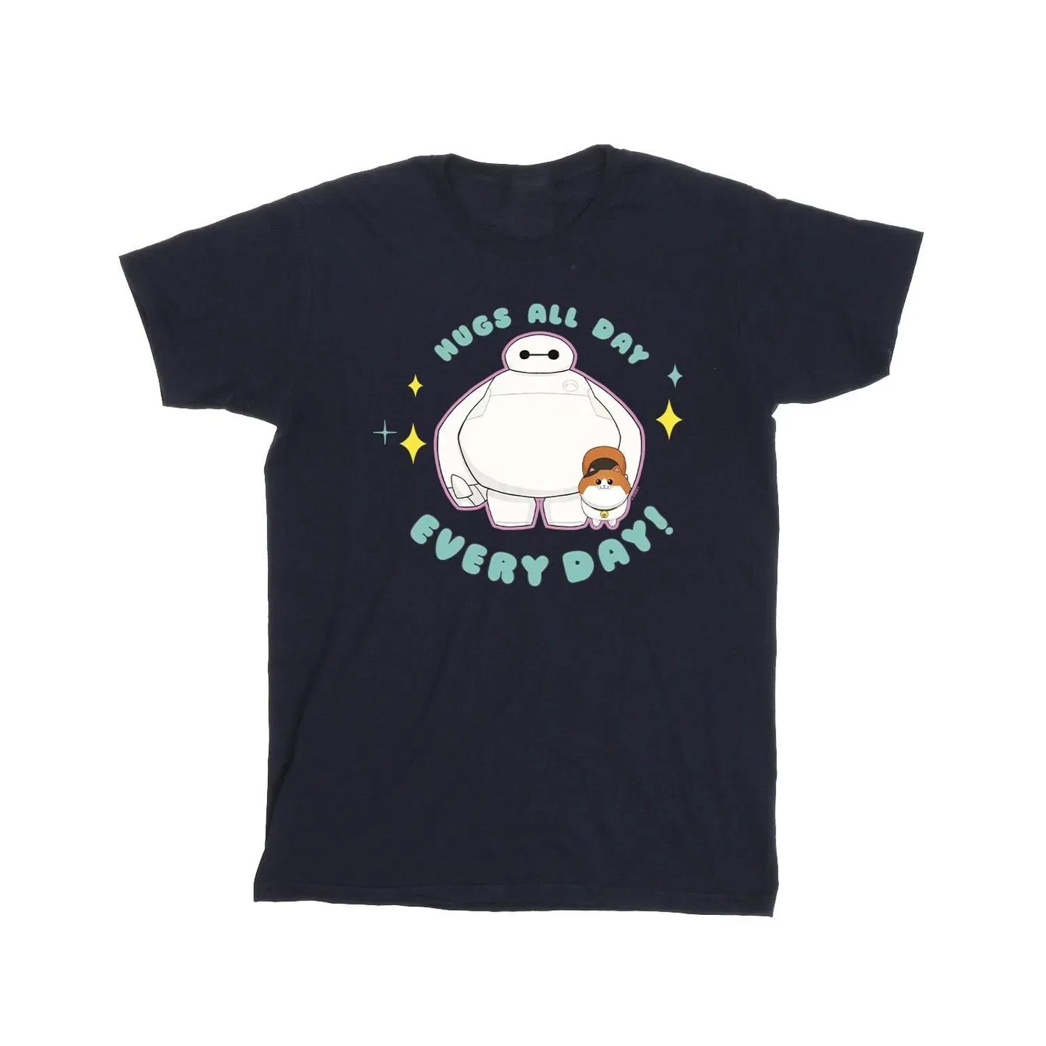 Футболка детская с принтом Baymax Disney, темно-синий — фото 2
