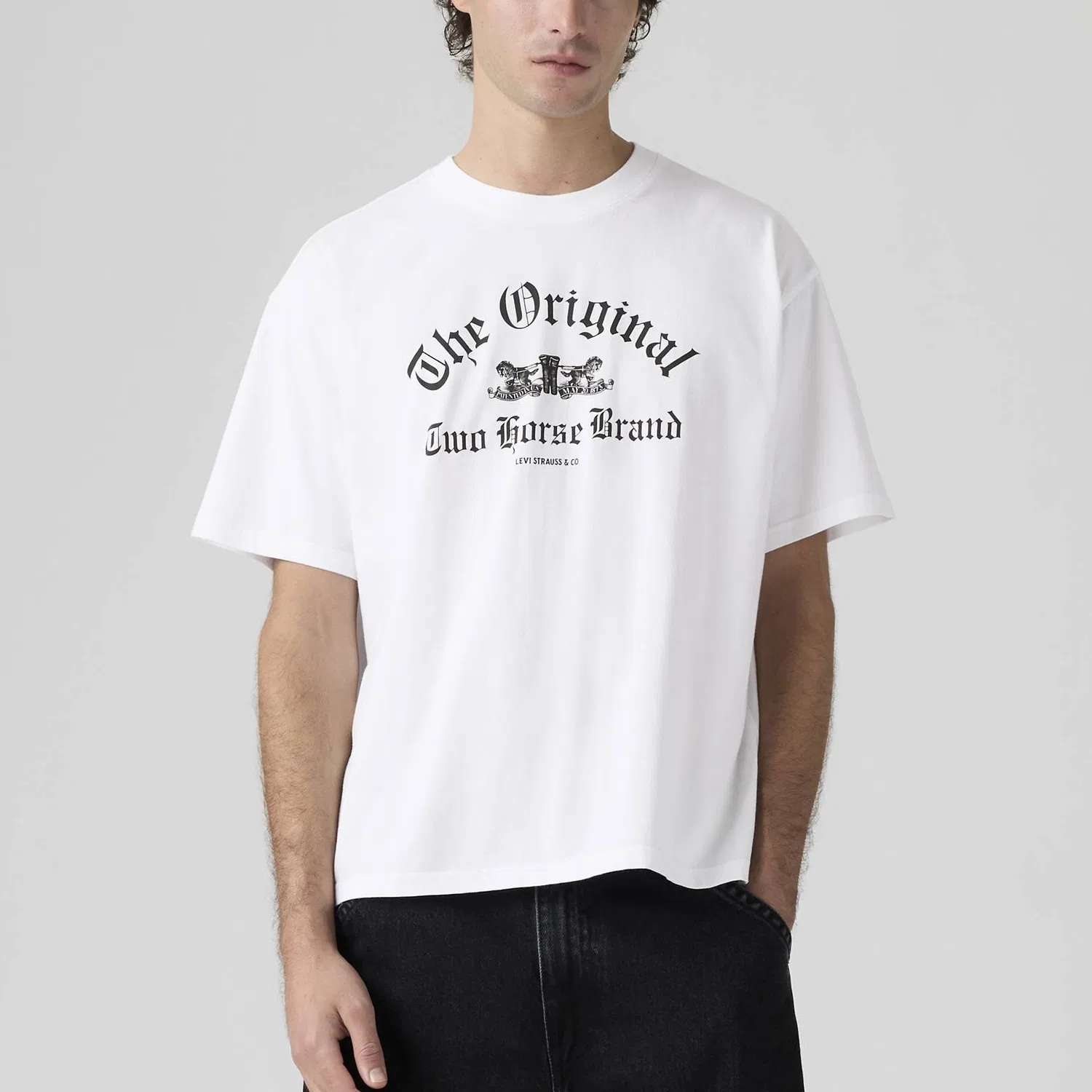 Футболка мужская белая crew neck Levis, White — фото 3