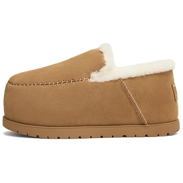 Теплые короткие зимние сапоги женские TATA, Yellow Brown (Faux Wool Lining)