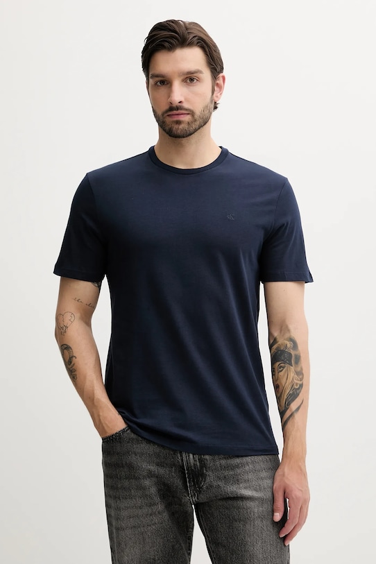 

Хлопковая футболка Calvin Klein Jeans, темно-синий