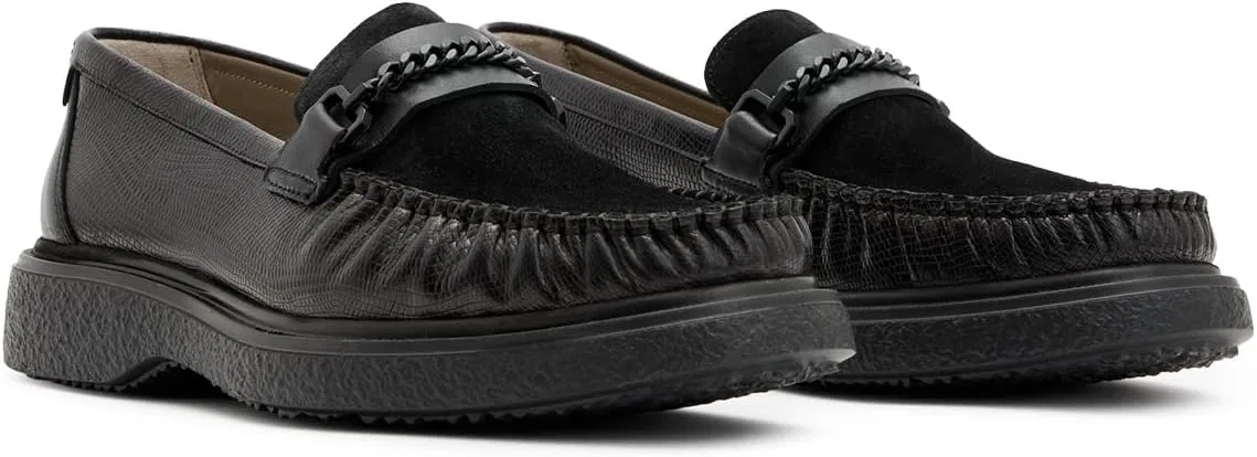 Лоферы AllSaints Gibbs Leather Chain, Black — фото 3