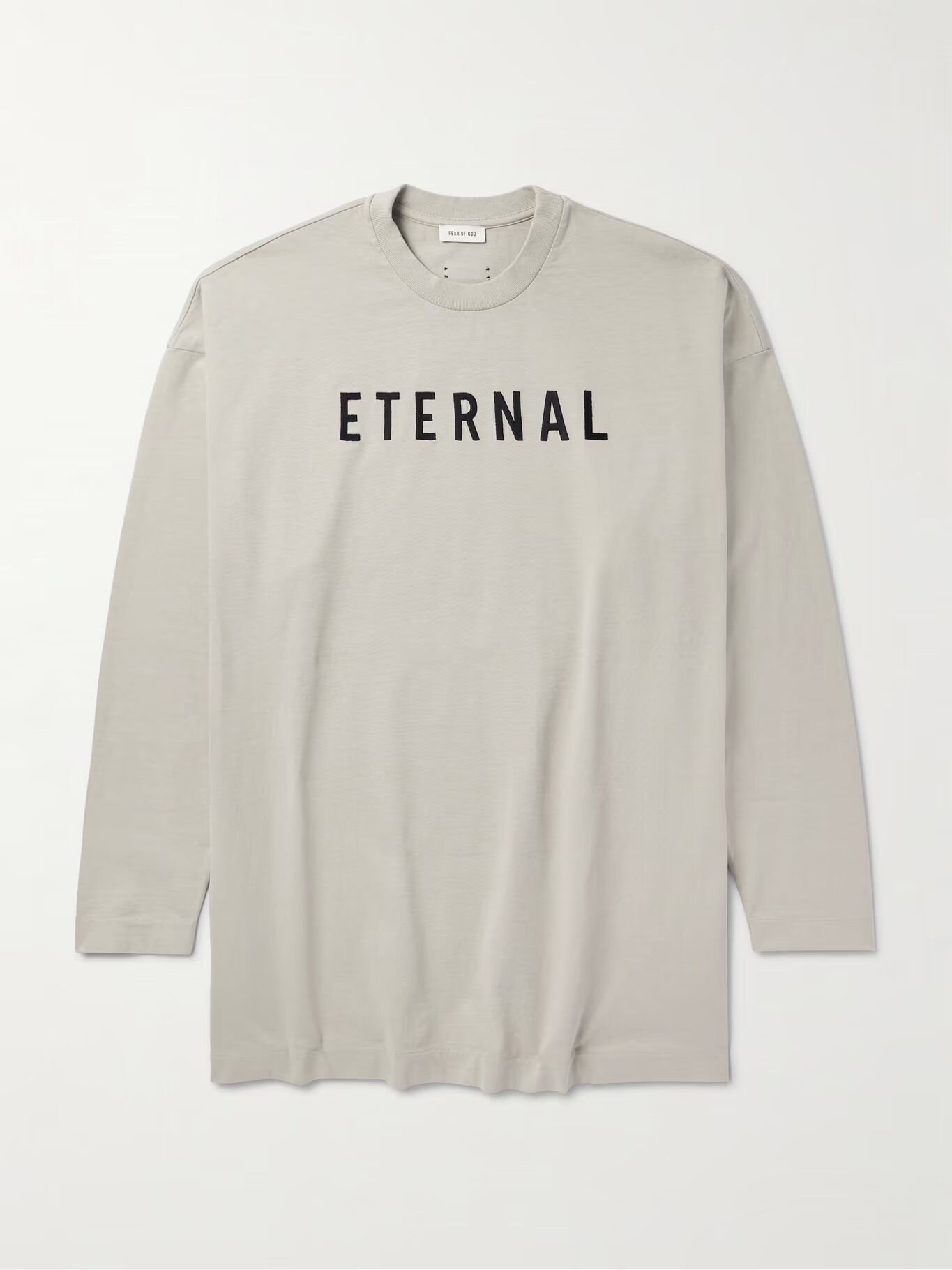 

Футболка Eternal Oversized Logo-Flocked из хлопкового джерси FEAR OF GOD, серый
