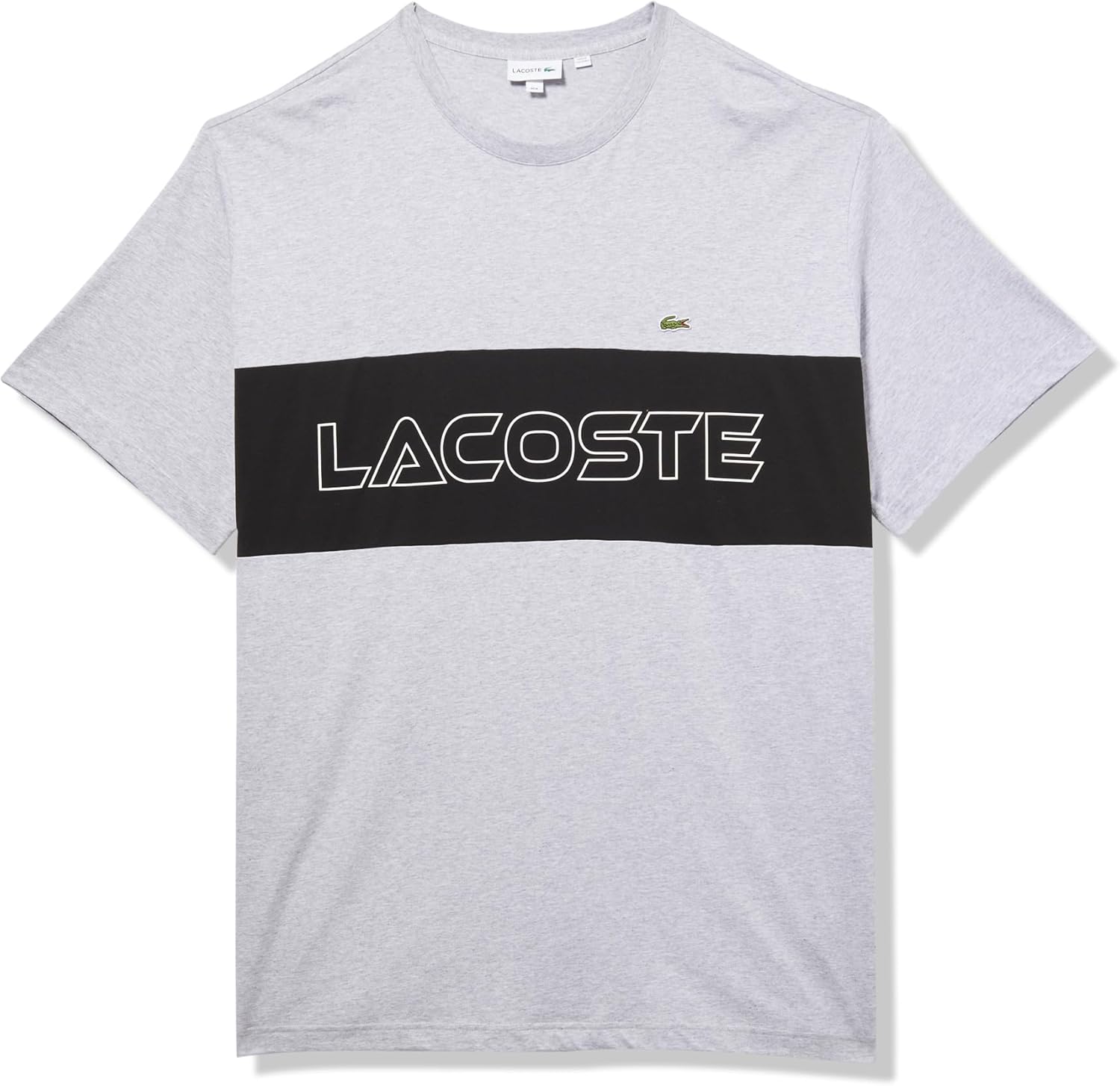 

Мужская футболка Lacoste с V-образным вырезом и широким кроем из пима, Silver Chine/Black, Черный, Мужская футболка Lacoste с V-образным вырезом и широким кроем из пима, Silver Chine/Black