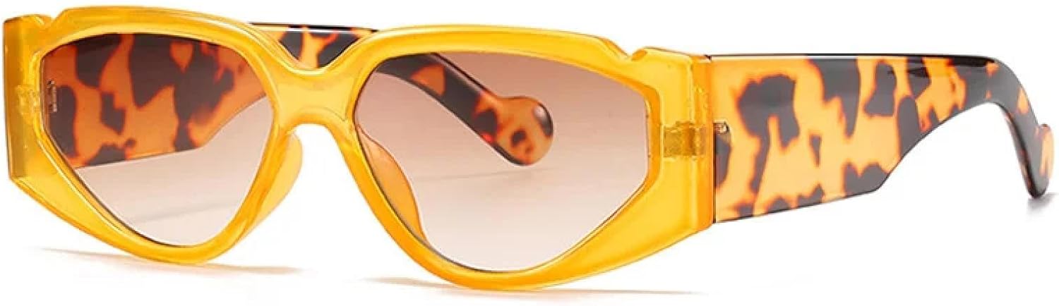 

Модные панк-солнцезащитные очки для женщин, винтажные «кошачий глаз», мужские очки в стиле ретро, ​​зеленые и серые, с защитой от УФ-излучения UV400 VVTWSSW, C4 Yellow-brown