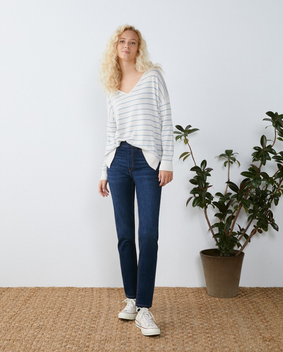 

Однотонные прямые женские леггинсы Southern Cotton, темно-синий