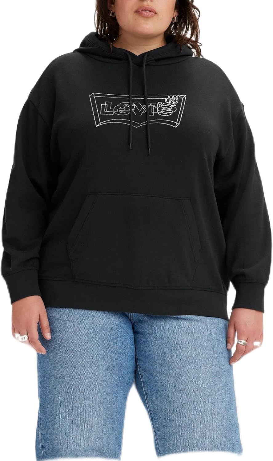 

Женская толстовка с капюшоном Levi's Graphic Standard, (New) Batwing 3D Shine Caviar