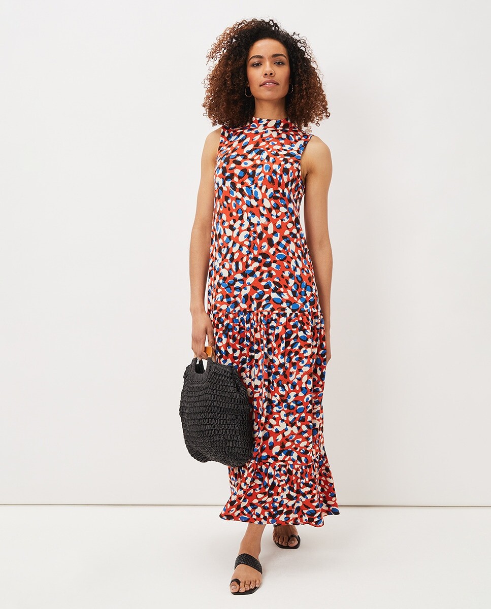 

Длинное платье без рукавов с абстрактным принтом Phase Eight, мультиколор