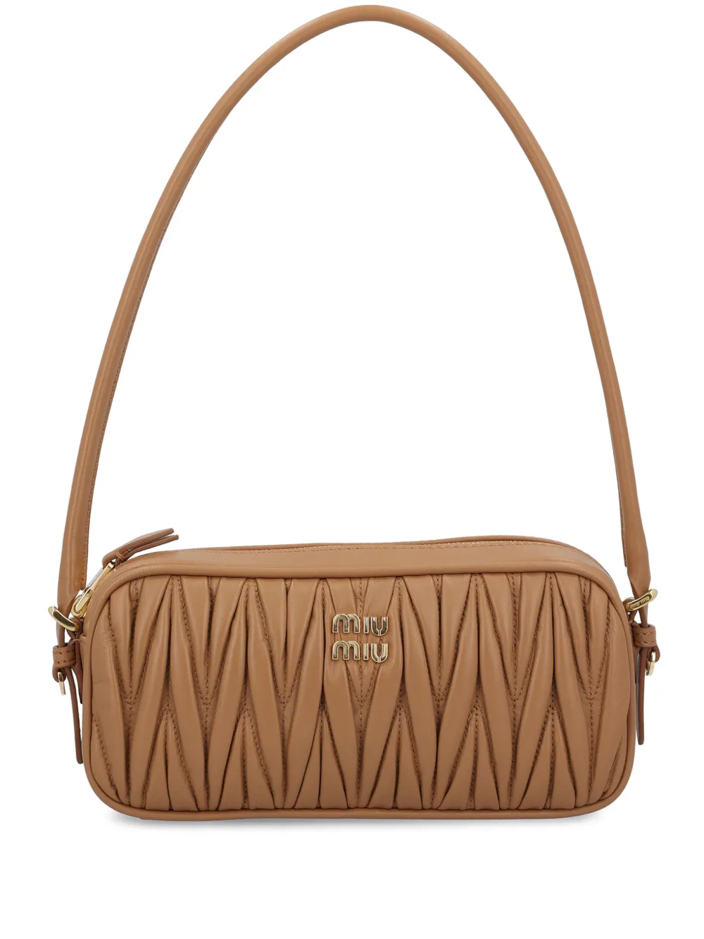 

Стеганая кожаная сумка на плечо MIU MIU, коричневый