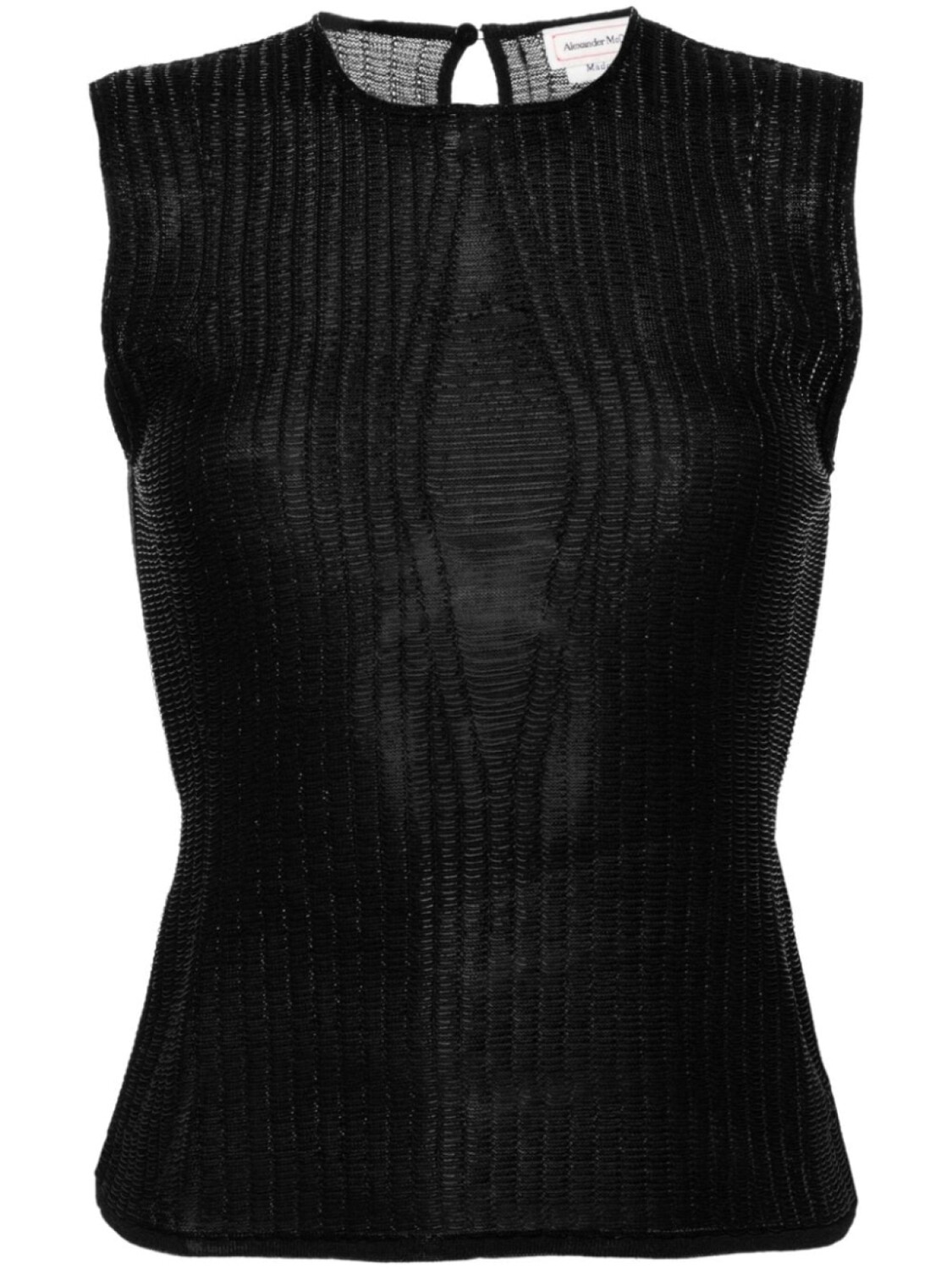 

Alexander McQueen трикотажный топ с эффектом металлик, черный