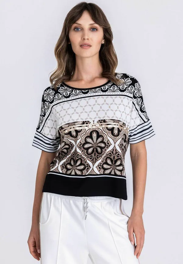 

Футболка с принтом Tuzzi, Café Au Lait Ecru Schwarz, Бежевый, Футболка с принтом Tuzzi, Café Au Lait Ecru Schwarz