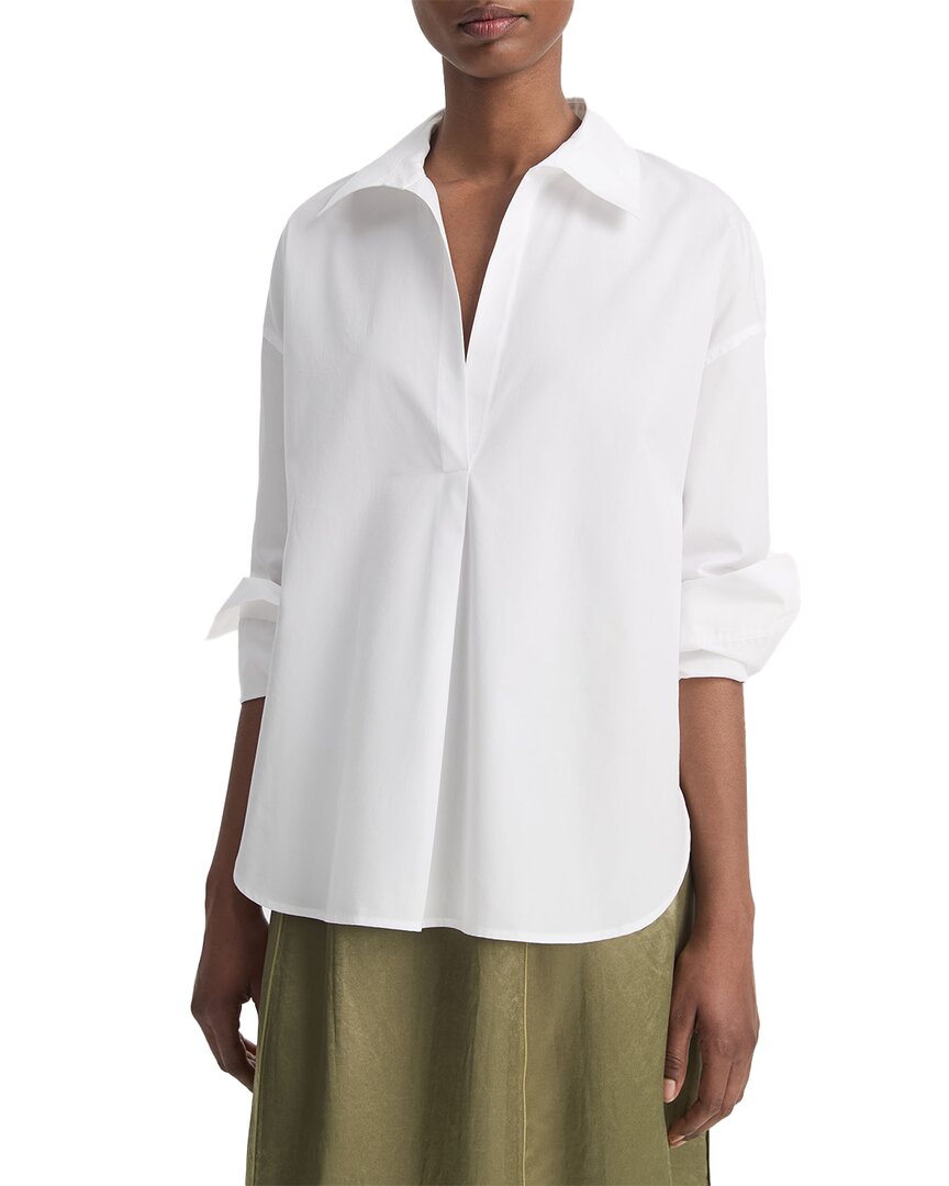 

Винс Полузастежка Рубашка Vince, белый