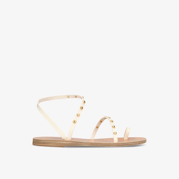 Сандалии из кожи с пчелиными заклепками Eleftheria Ancient Greek Sandals, белый