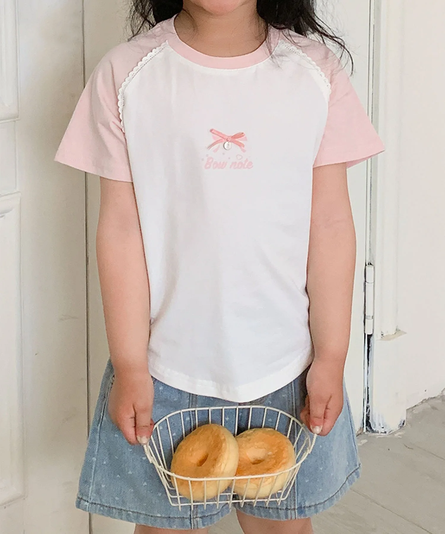 Детская футболка-реглан [aimoha-KIDS-] с лентой Aimoha Kids, pink — фото 2