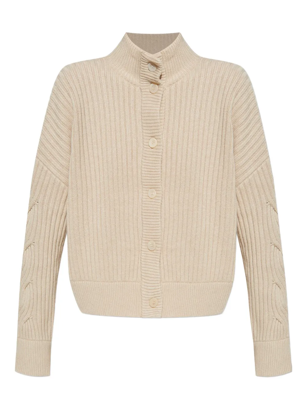 

Кардиган в рубчик, связанный косами MAX MARA, нейтральный