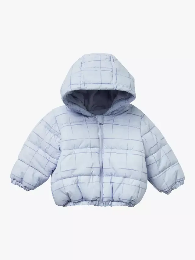 Детская стеганая куртка на флисовой подкладке, синяя Benetton