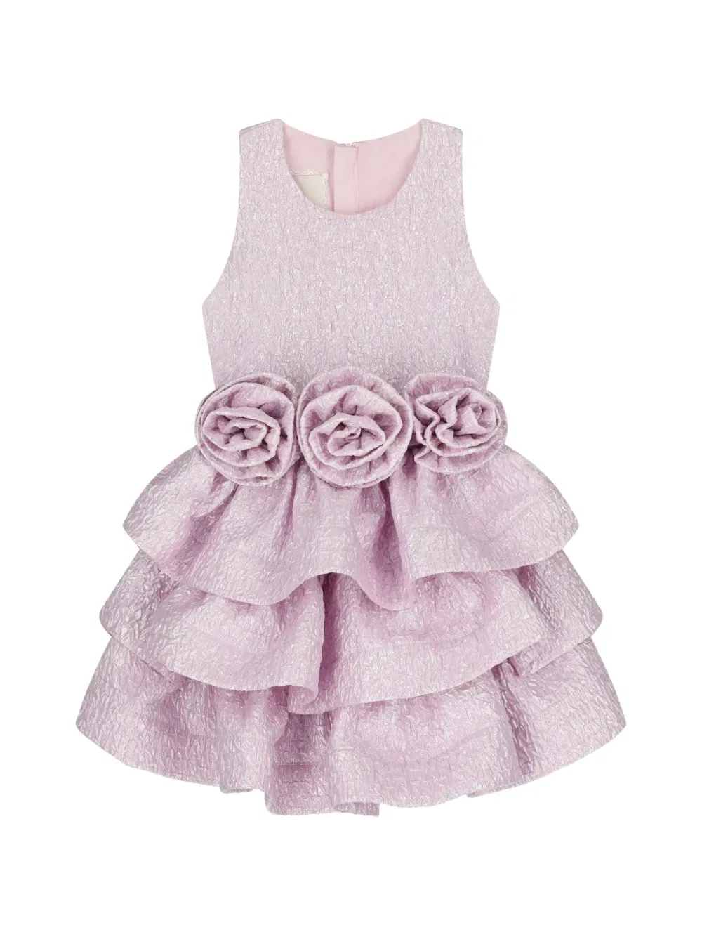 Платье с оборками и цветочным принтом Escada Kids, фиолетовый