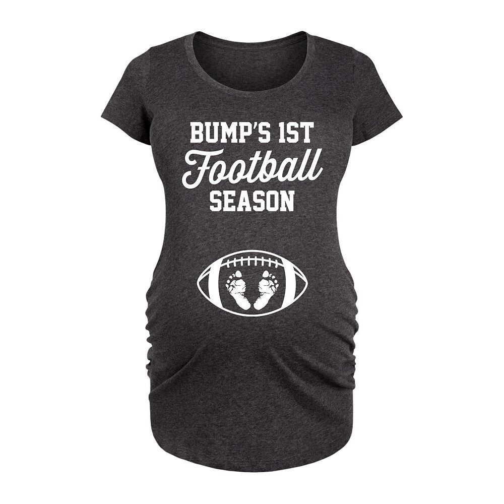 

Футболка с рисунком «Maternity Bumps First Football Season» Licensed Character, цвет Heather Gray