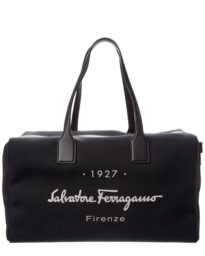 

Дорожная сумка Ferragamo Holdall из холста и кожи Salvatore Ferragamo, черный